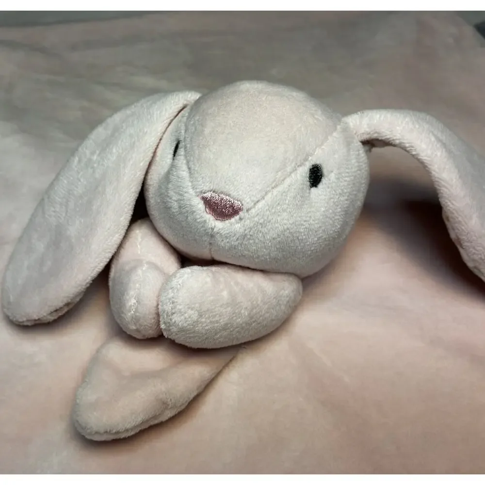 Carters Pink Bunny Lovey Baby Security Blanket Floral Ears Plush 2024